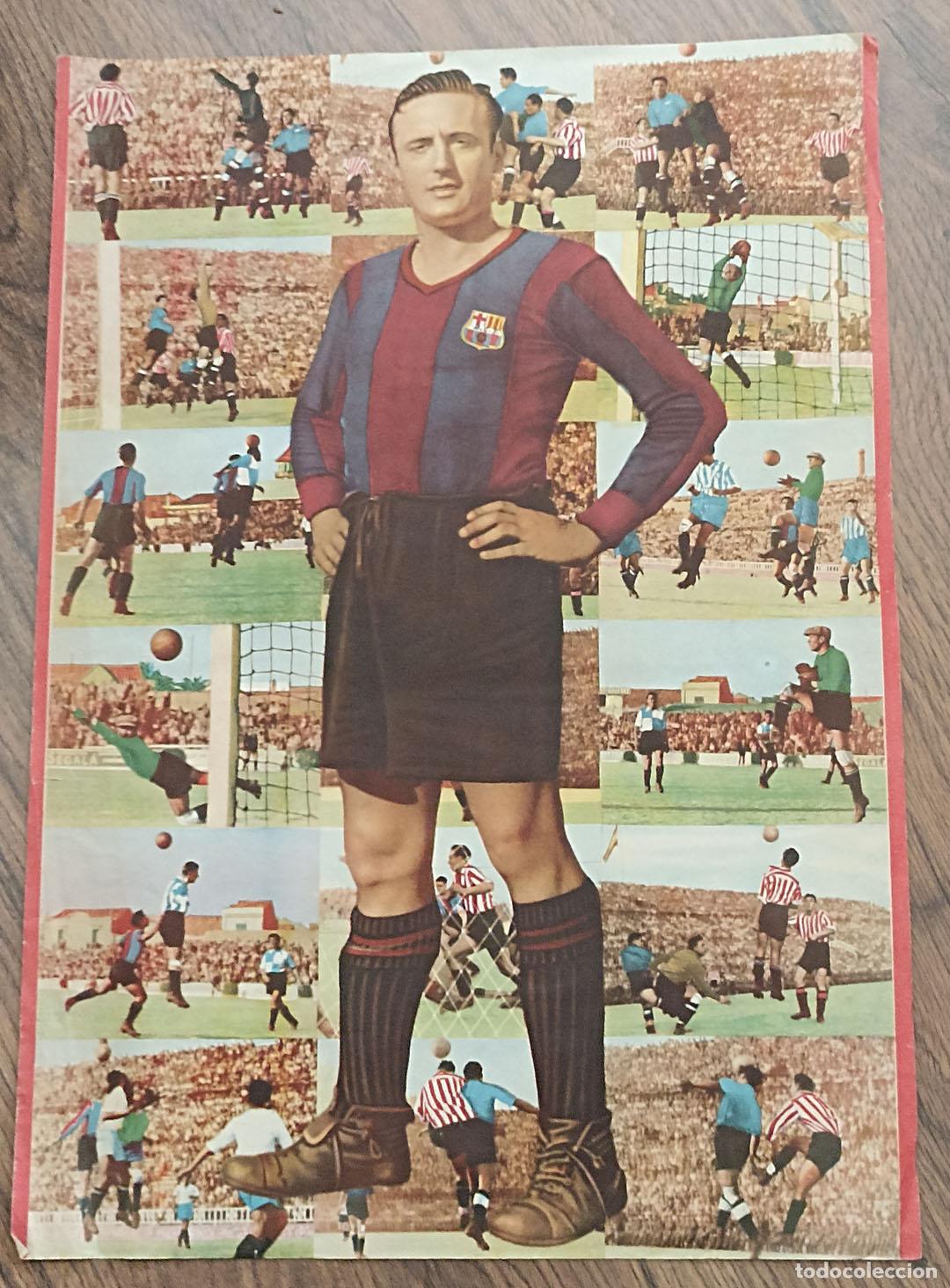 Coleccionismo deportivo: Colecci&oacute;n de 18 Cromos Vencedor Raich Barcelona. Bruguera 1944-45. Hoja con los cromos sin cortar