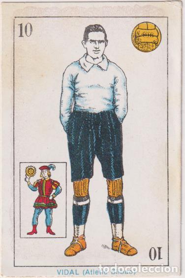 Coleccionismo deportivo: Vidal (Athletic Bilbao) Naipe (9,5x6, 5) Publicidad de Chocolates Amatller. A&ntilde;os 20