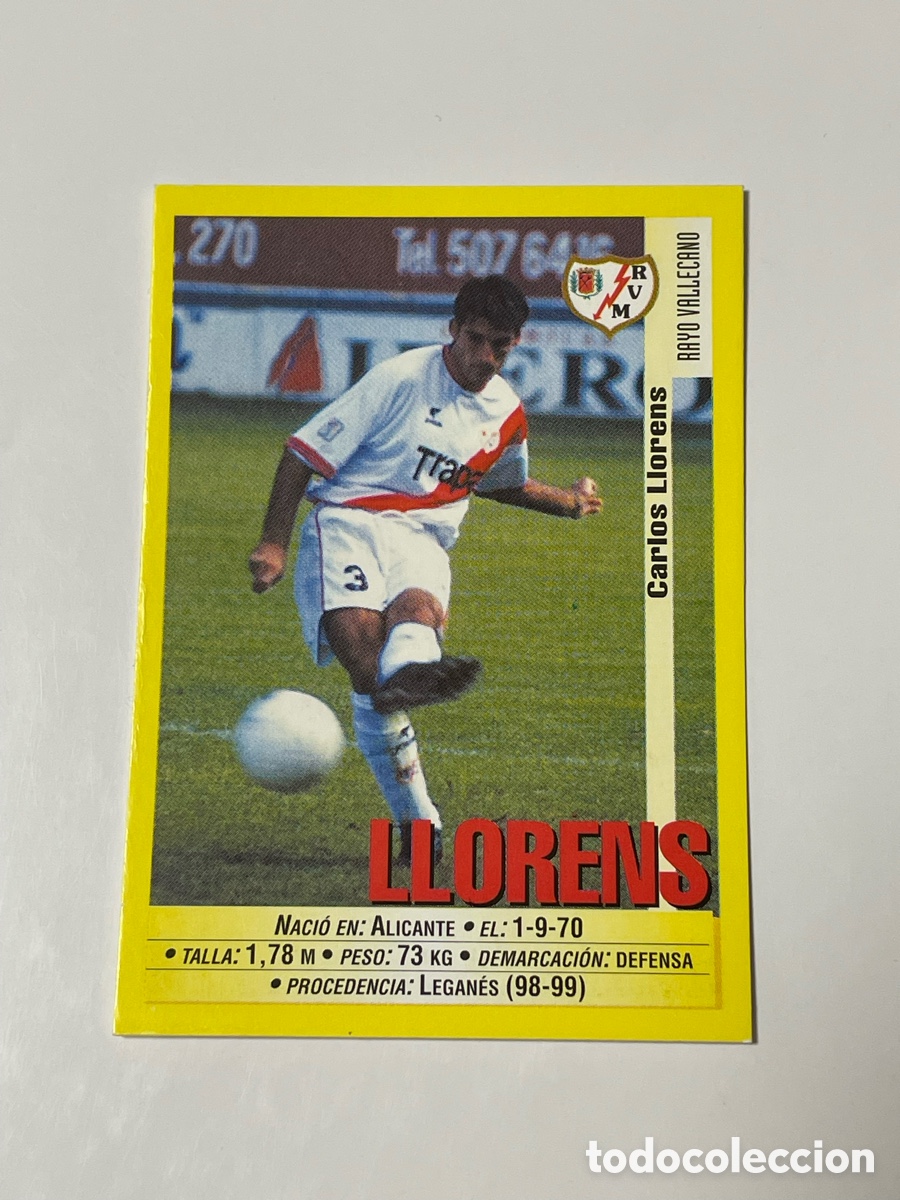 Coleccionismo deportivo: Carlos Llorens Rayo Vallecano Panini 1999/2000 #348