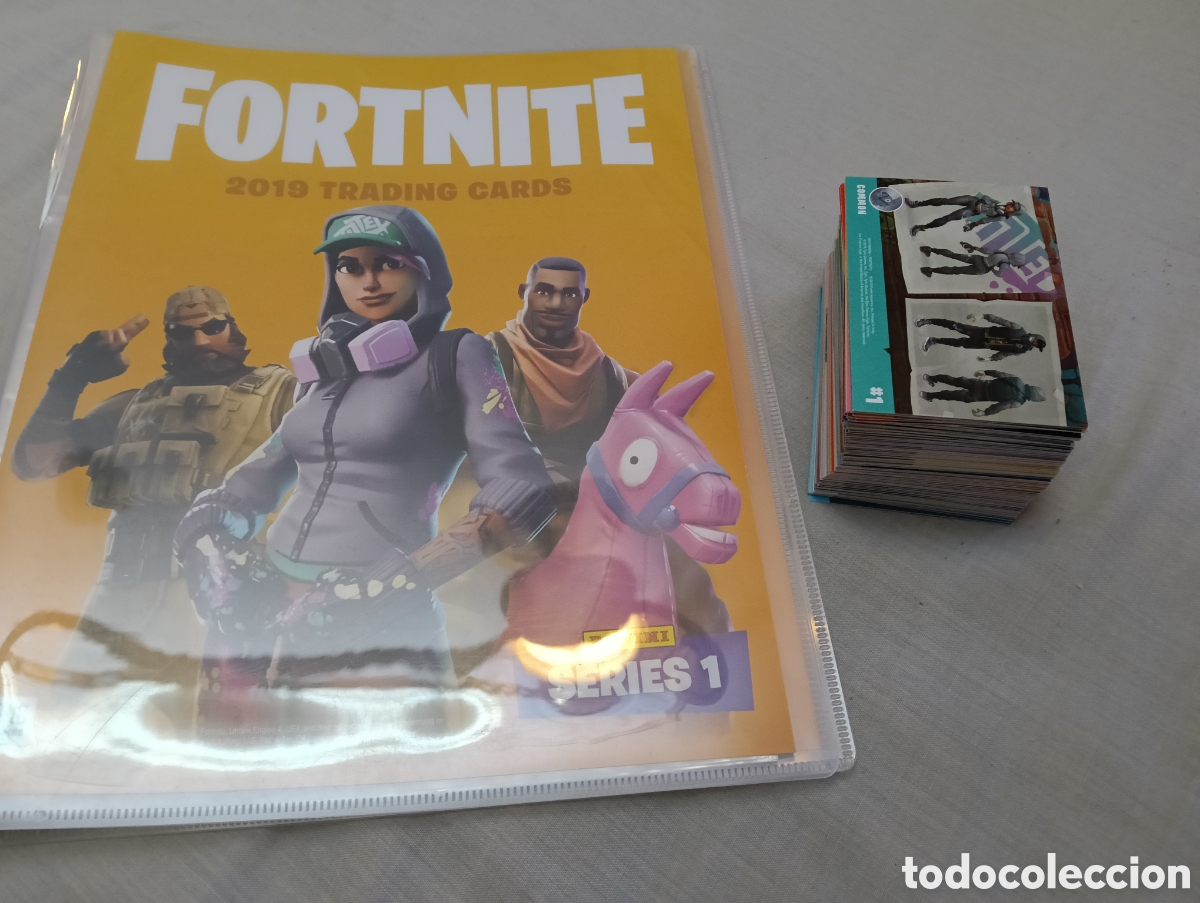 Colecionismo desportivo: &Aacute;lbum original y lote de cartas de Fortnite series 1