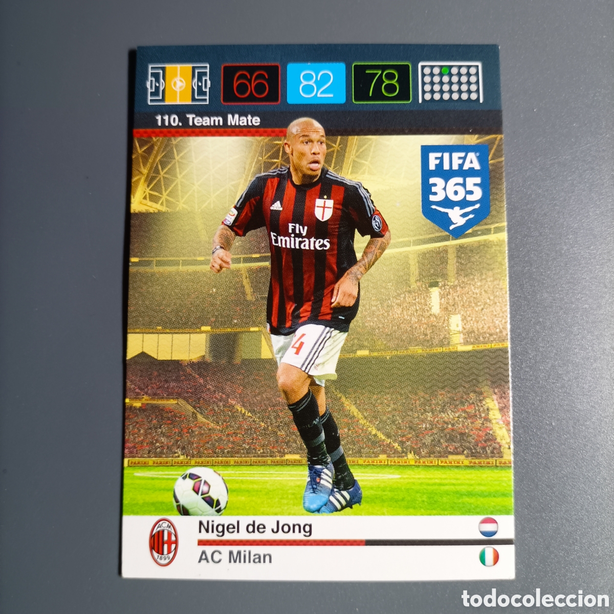 Sammelleidenschaft Sport: CARD ADRENALYN XL FIFA 365 PANINI 2016 (AC MILAN) №110 NIGEL DE JONG