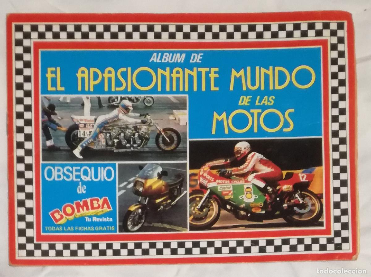 Coleccionismo deportivo: Album El apasionante mundo de las motos; Revista Bomba - Vacio, plancha