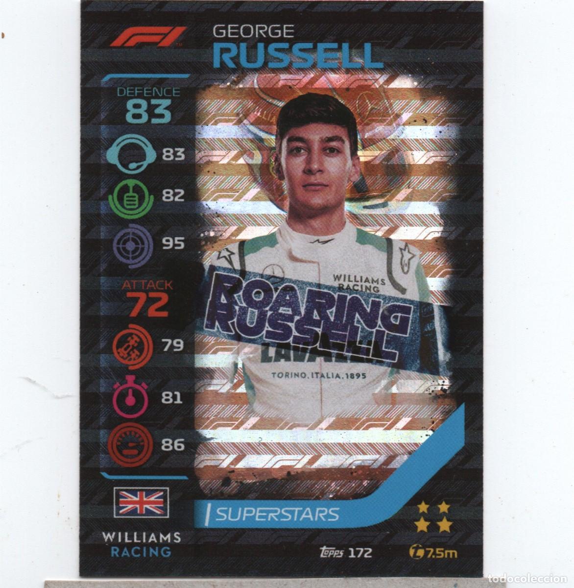Sammelleidenschaft Sport: TOPPS TURBO ATTAX F1 #172 GEORGE RUSSELL WILLIAMS RACING SUPERSTARS
