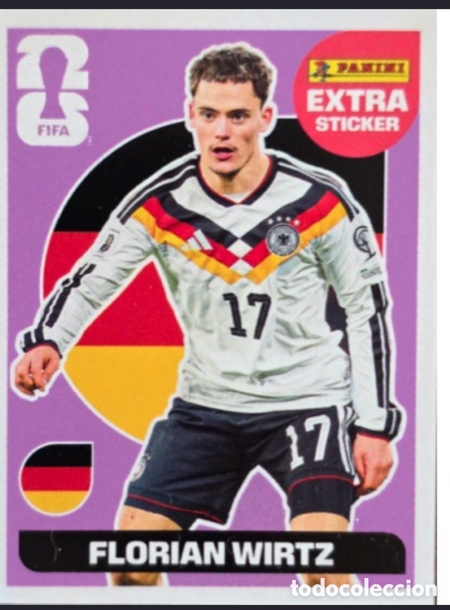 Coleccionismo deportivo: FLORIAN WIRTZ ALEMANIA MORADO EXTRA STICKER ⚽ PANINI FIFA MUNDIAL WORLD CUP 26 2026 STICKER ⚽