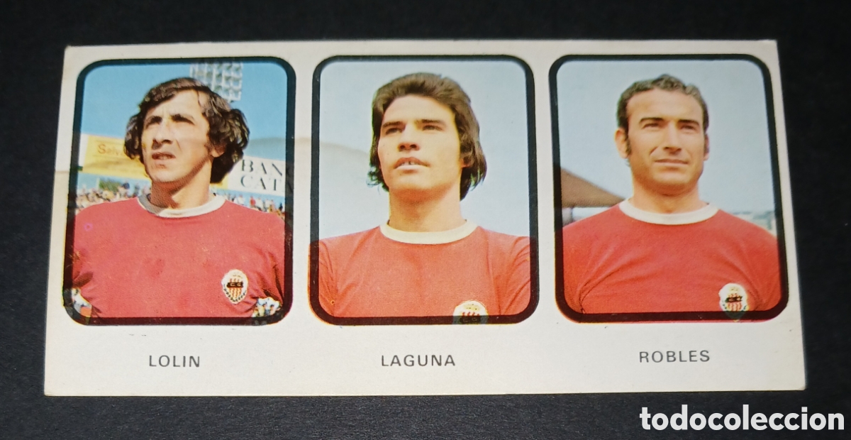 Coleccionismo deportivo: Cromo N&ordm; 142 triple Lolin Laguna Robles Gimnastic de Tarragona Ruiz Romero 1973 1974 sin pegar