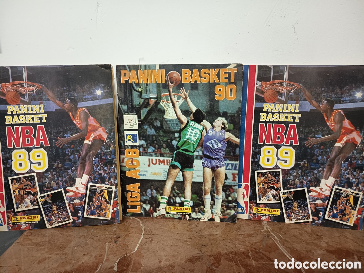 Coleccionismo deportivo: PANINI BASKET 90 , NBA 89 ANTIGUOS &Aacute;LBUNES DE F&Uacute;TBOL COMPLETOS