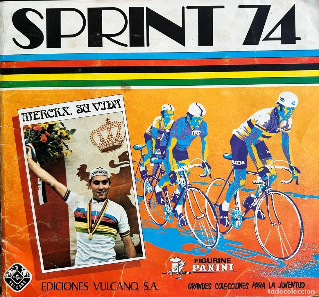 Sammelleidenschaft Sport: &Aacute;lbum SPRINT 74. Eddy Merckx. Grandes colecciones para la juventud. Ediciones Vulcano, Panini