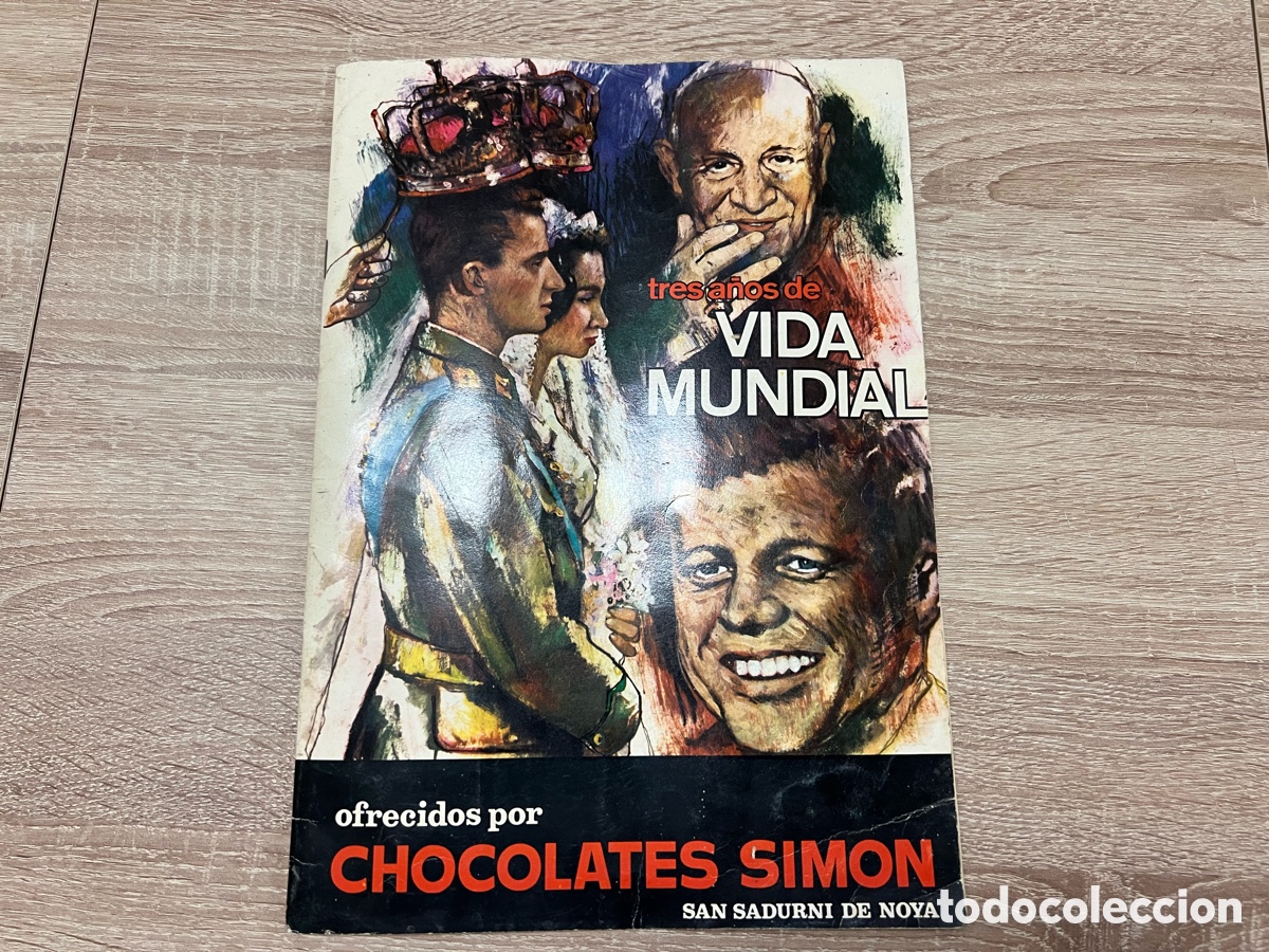 Coleccionismo deportivo: 1964 CHOCOLATES SIMON TRES A&Ntilde;OS VIDA MUNDIAL VACIO