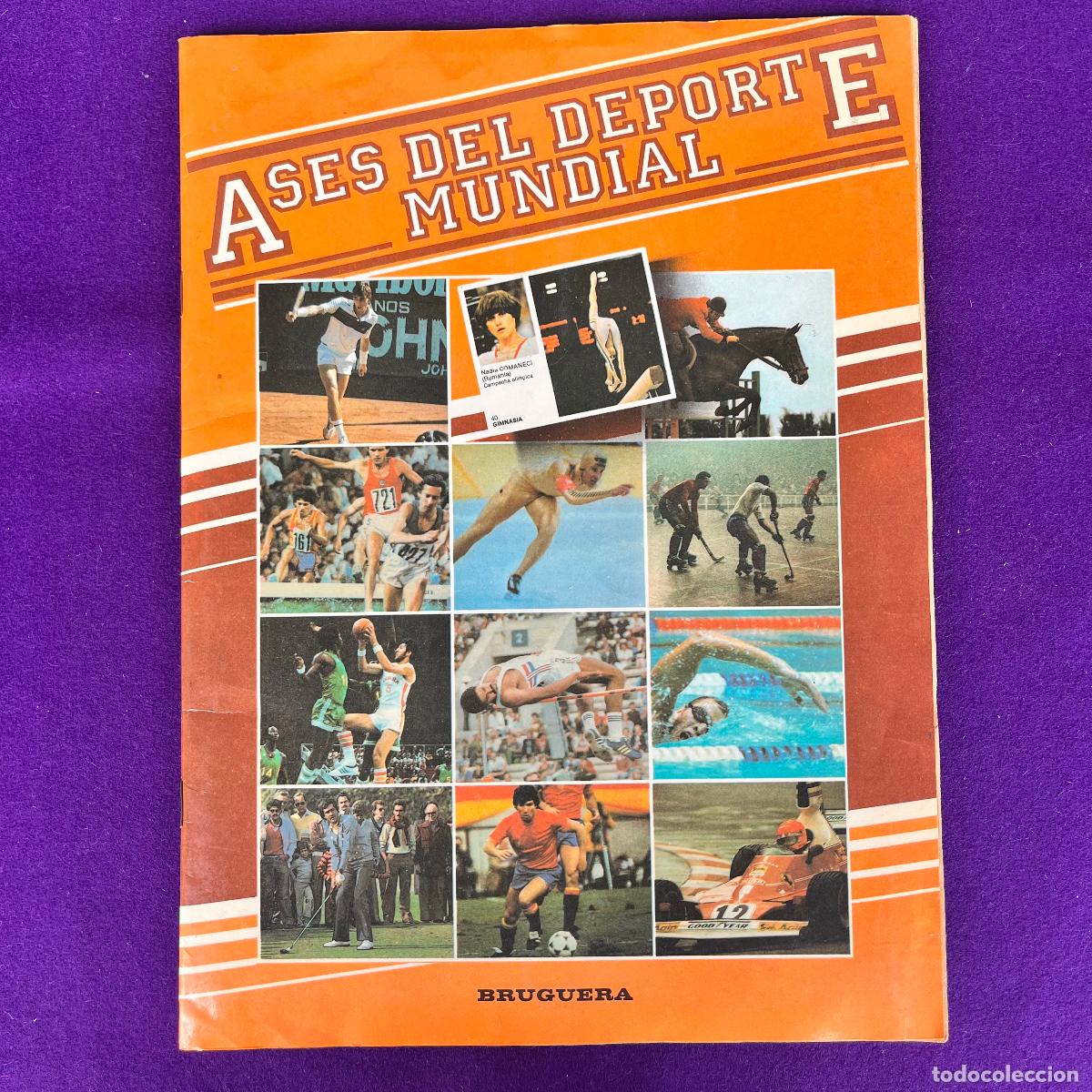 Sports collectibles: ALBUM ASES DEL DEPORTE MUNDIAL. BRUGUERA. 1983. CON 57 CROMOS DE 96.