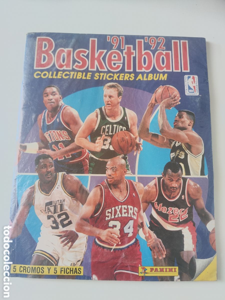 Coleccionismo deportivo: &Aacute;lbum completo NBA 91 92 1991 1992 Panini Jordan Magic Bird Drexler Robinson LEER