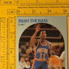Coleccionismo deportivo: FICHA DE BALONCESTO. ISIAH THOMAS. 111. DETROIT PISTONS. NBA. TEMPORADA 1990. NBA HOOPS. . Lote 11118241