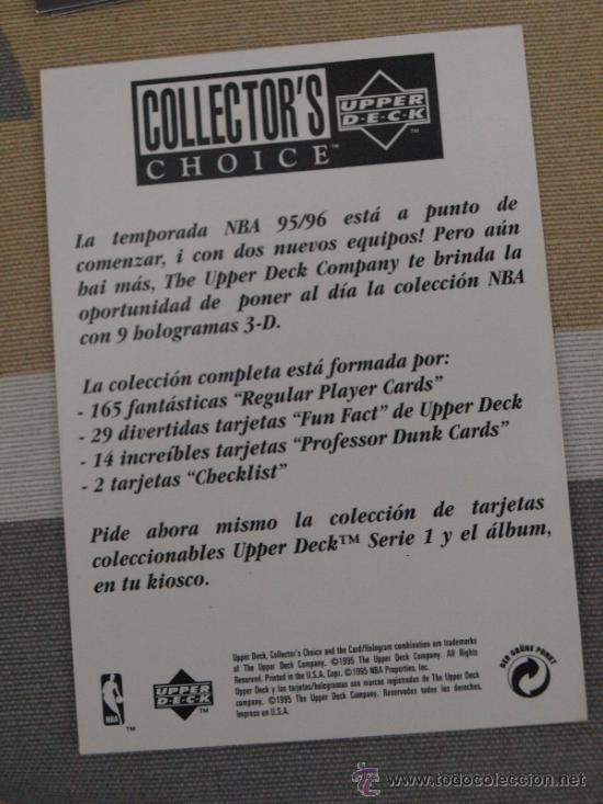 Sammelleidenschaft Sport: CARD NBA UPPER DECK 1995-96   NUEVO DE SOBRE