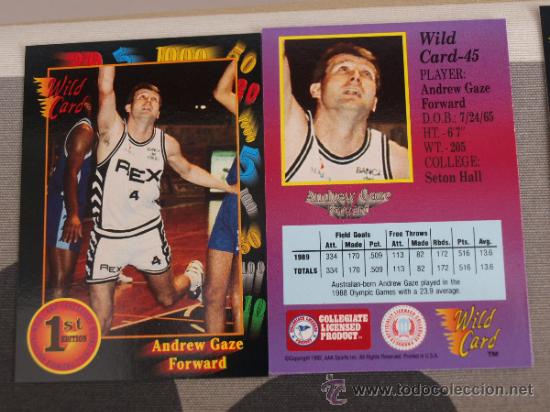 Sammelleidenschaft Sport: 45 ANDREW GAZE AUSTRALIA SETON HALL  CROMO BALONCESTO CARD NCAA COLLEGIATE 1992 NUEVO DE SOBRE