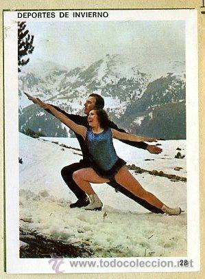 Sammelleidenschaft Sport: CROMO CONTAMOS CONTIGO / ED. COLED 1968 - N&ordm; 28 PATINAJE - DEPORTES mujer - PEGADO EN ALBUM