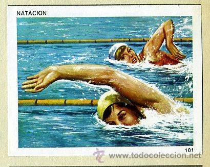 Sammelleidenschaft Sport: CROMO CONTAMOS CONTIGO / ED. COLED 1968 - N&ordm; 101 natacion / mujer - DEPORTES - PEGADO EN ALBUM