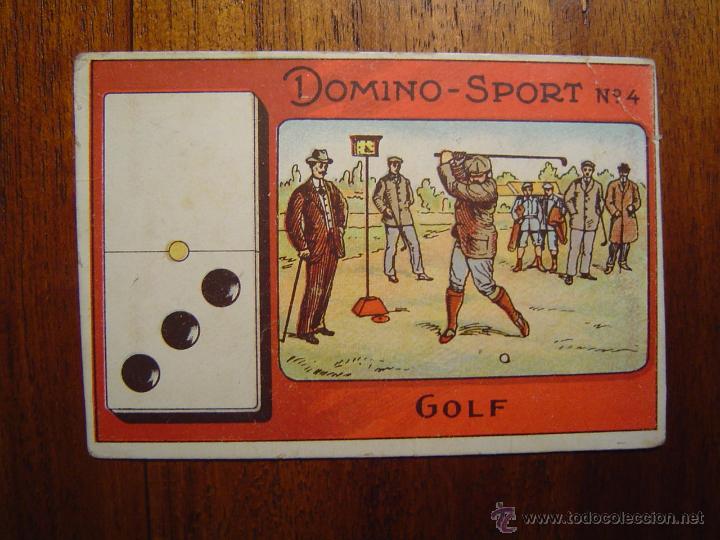 Collectionnisme sportif: GOLF - DOMINO-SPORT N&uacute;mero 4 - CROMO LITOGR&Aacute;FICO DE PRINCIPIOS DEL SIGLO XX