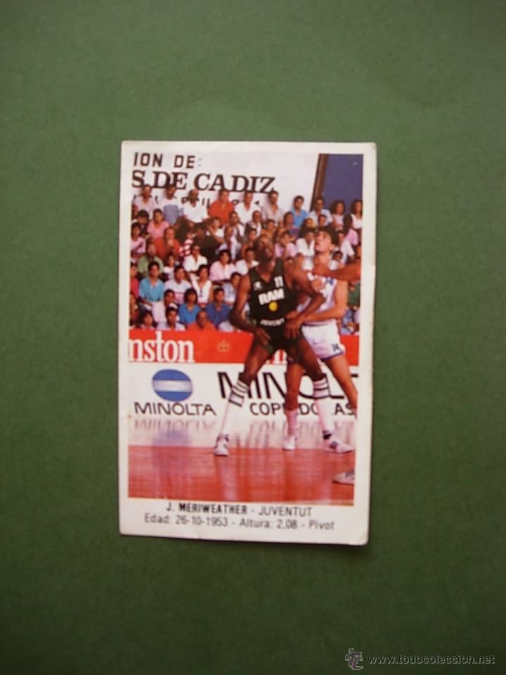 Sports collectibles: CROMOS BASKET 87 88 1987 1988 BALONCESTO MERCHANTE CONVERSE CROMO N&ordm; 90 J. MERIWEATHER JUVENTUD