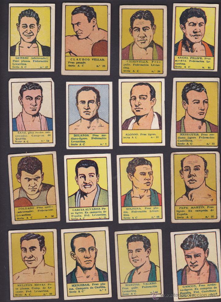 Coleccionismo deportivo: LOTE DE 16 CROMOS BOXEO EDITORIAL VALENCIANA 1941