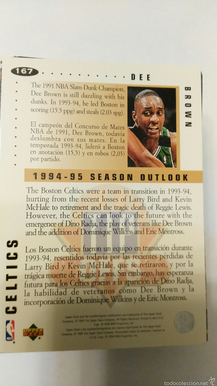 Coleccionismo deportivo: 167 Dee Brown - Foto 2