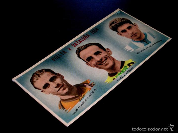 Coleccionismo deportivo: Cromo Ficha B-2 / 2. Ciclismo Vuelta a Catalu&ntilde;a 1954, Sant Serena Seg&uacute; Poblet...Chocolates Batanga.