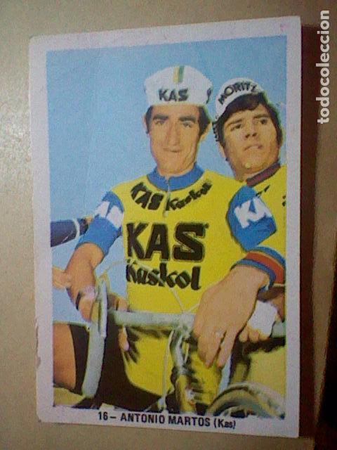 Coleccionismo deportivo: antiguo cromo ciclismo sin pegar nunca ciclista n&ordm; 16 ANTONIO MARTOS  REFRESCOS KAS