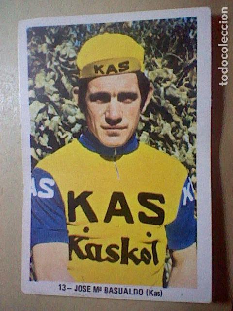 Coleccionismo deportivo: antiguo cromo ciclismo sin pegar nunca ciclista n&ordm; 13 JOSE M&ordf; BASUALDO  REFRESCOS KAS