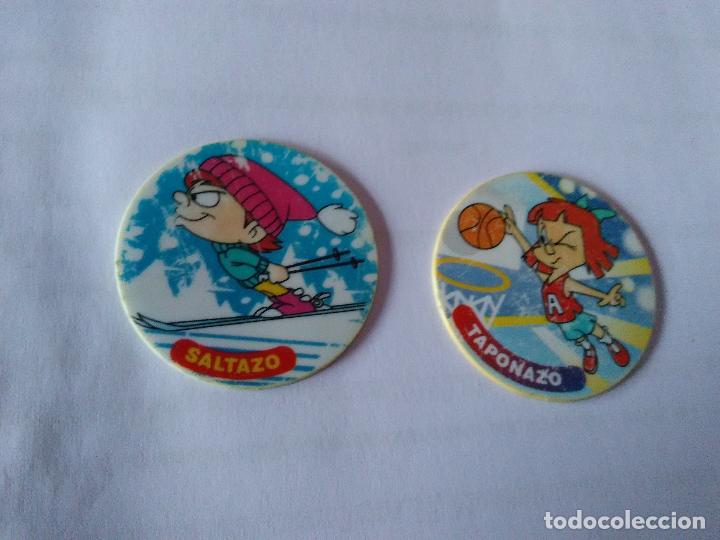 Coleccionismo deportivo: N&ordm; 4 SALTAZO ESQU&Iacute;, 12 TAPONAZO BALONCESTO LOTE 2 TAZOS TINY TOON DEPORTES 1994 MATUTANO WARNER BROS