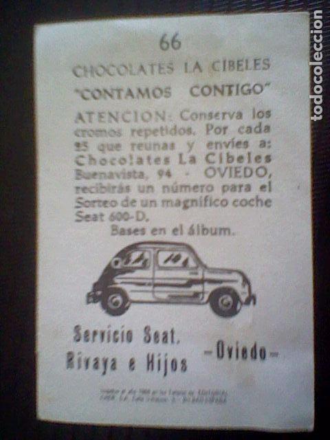 Coleccionismo deportivo: cromo chocolates cibeles contamos contigo sin pegar nunca n&ordm; 66 gimnasia sorteo seat 600 d rivaya