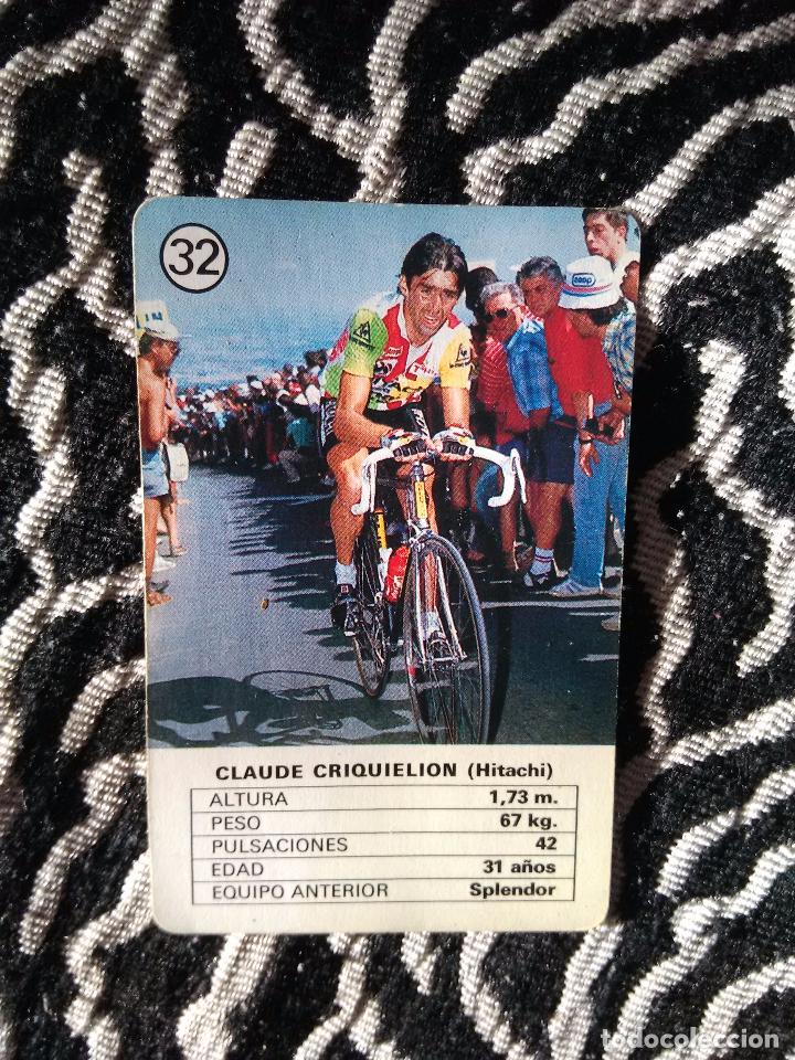 Coleccionismo deportivo: ANTIGUA CARTA DE CICLISMO HERACLIO FOURNIER A&Ntilde;OS 80: CLAUDE CRIQUIELION (HITACHI) N&ordm; 32