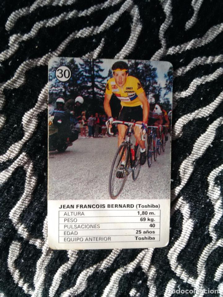 Coleccionismo deportivo: ANTIGUA CARTA DE CICLISMO HERACLIO FOURNIER A&Ntilde;OS 80: JEAN FRANCOIS BERNARD (TOSHIBA) N&ordm; 30