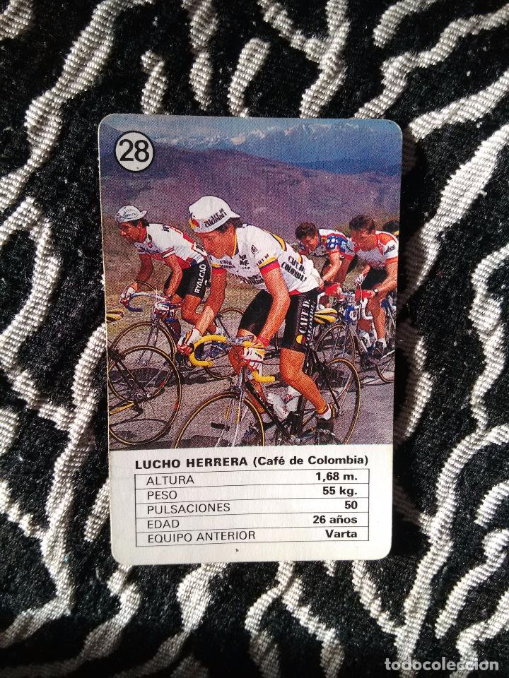 Coleccionismo deportivo: ANTIGUA CARTA DE CICLISMO HERACLIO FOURNIER A&Ntilde;OS 80: LUCHO HERRERA (CAF&Eacute; DE COLOMBIA) N&ordm; 28