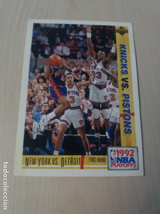 Colecionismo desportivo: NBA UPPER DECK 91/92 CROMO FICHA N&ordm; 161 NBA PLAYOFFS KNICKS - PISTONS
