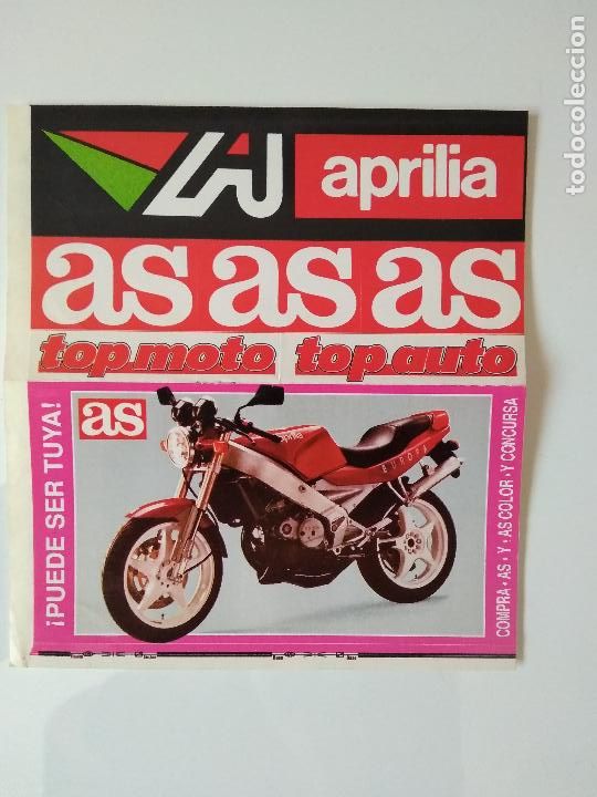 Sammelleidenschaft Sport: CROMO PEGATINA DIARIO AS TOP MOTO TOP AUTO , APRILIA EUROPA
