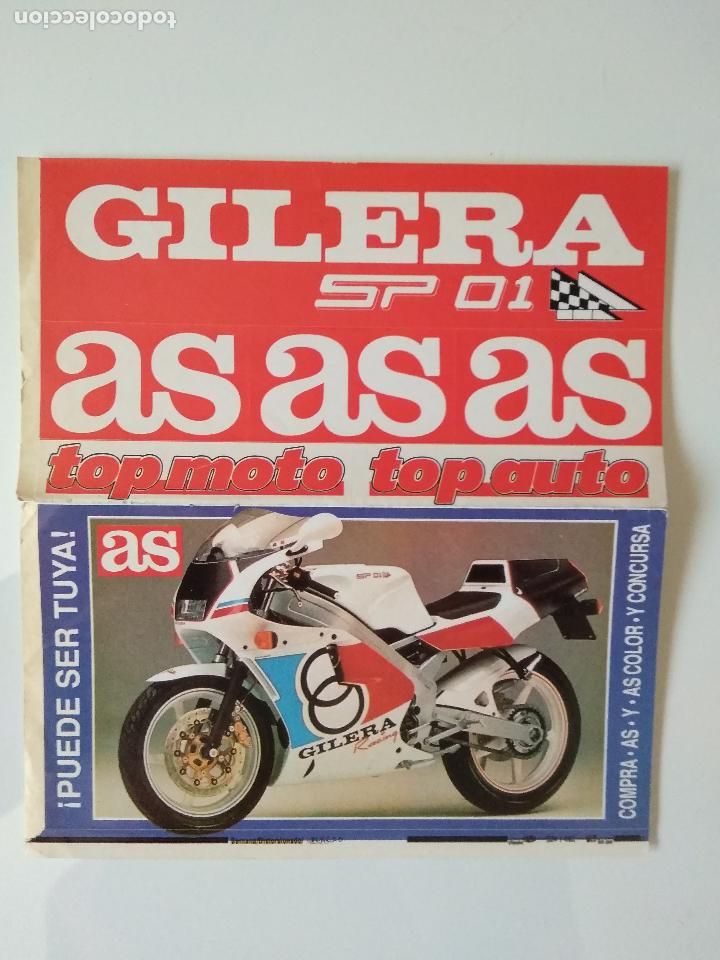 Sammelleidenschaft Sport: CROMO PEGATINA DIARIO AS TOP MOTO TOP AUTO , GILERA RACING SP 01