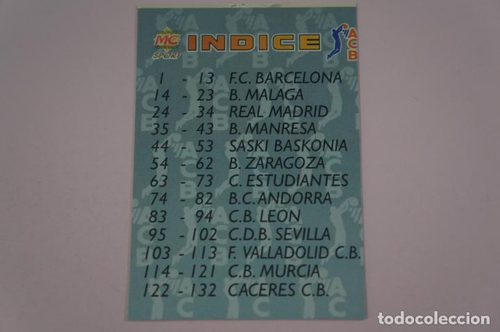 Collezionismo sportivo: CROMO CARD DE BALONCESTO INDICE ACB 96 N&ordm; 225 LIGA ACB 96 DE MUNDICROMO SPORT