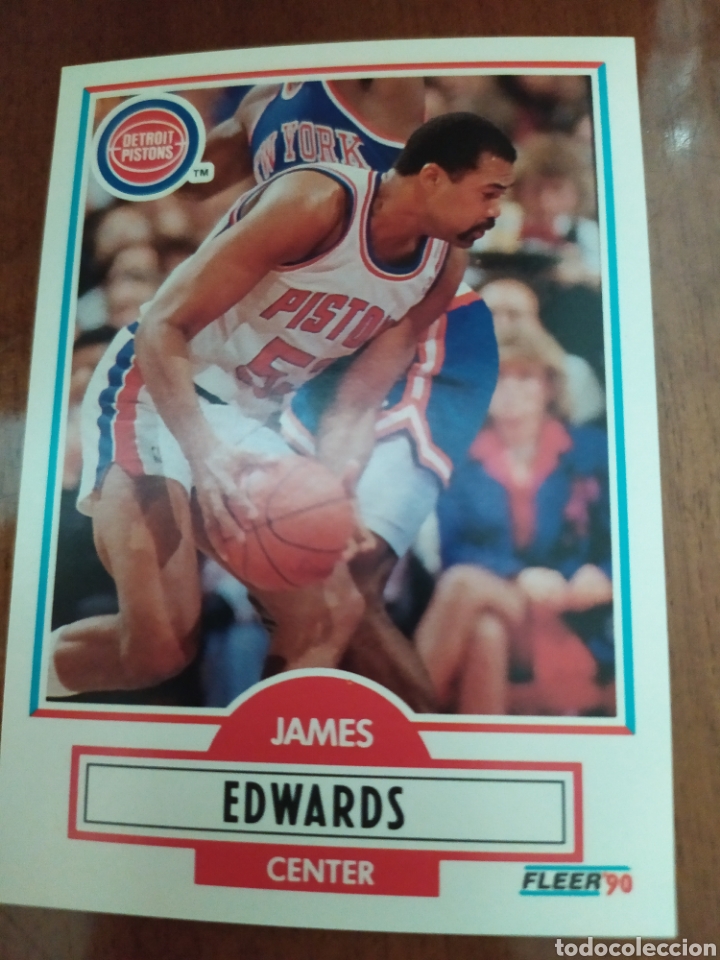 Sports collectibles: James Edwards 56 NBA Fleer 90 1990-91 Detroit Pistons
