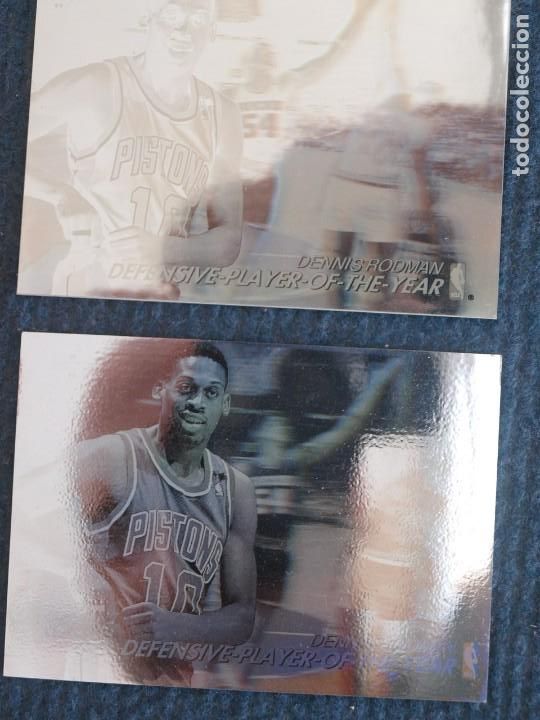 Colecionismo desportivo: DENNIS RODMAN DOBLE VERSION HOLOGRAMA EUROPEA INGLESA NBA DETROIT PISTONS 1992 MUY BUEN ESTADO