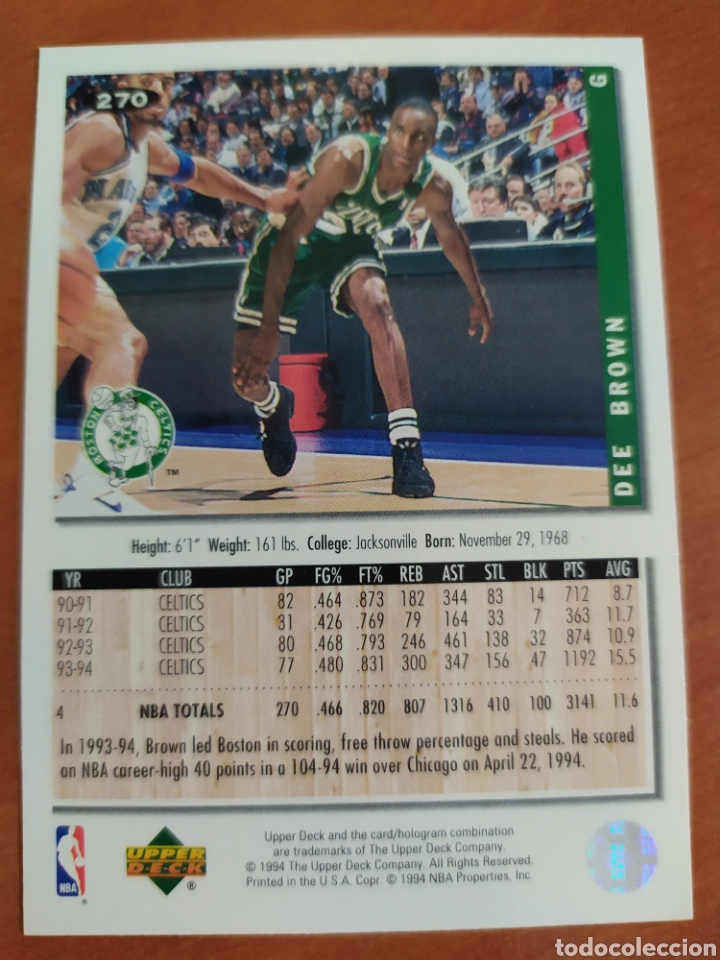 Dee Brown 270 Nba Upper Deck Collectors Choice Comprar En 
