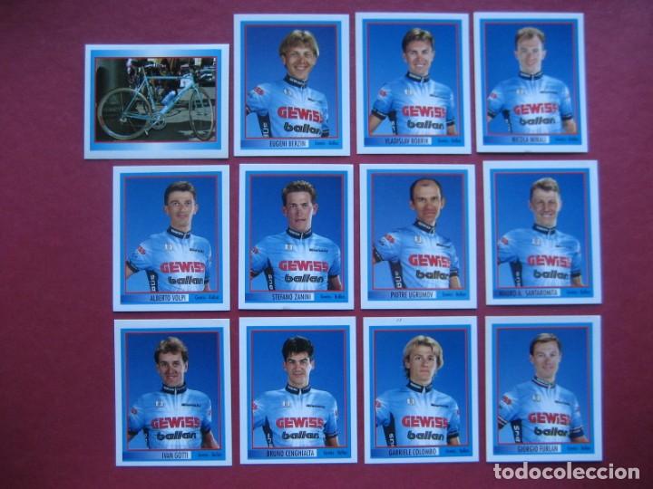 Coleccionismo deportivo: CICLISMO: 12 CROMOS (11 CICLISTAS + BICICLETA) - EQUIPO GEWISS BALLAN - 1995 - GIRO ITALIA