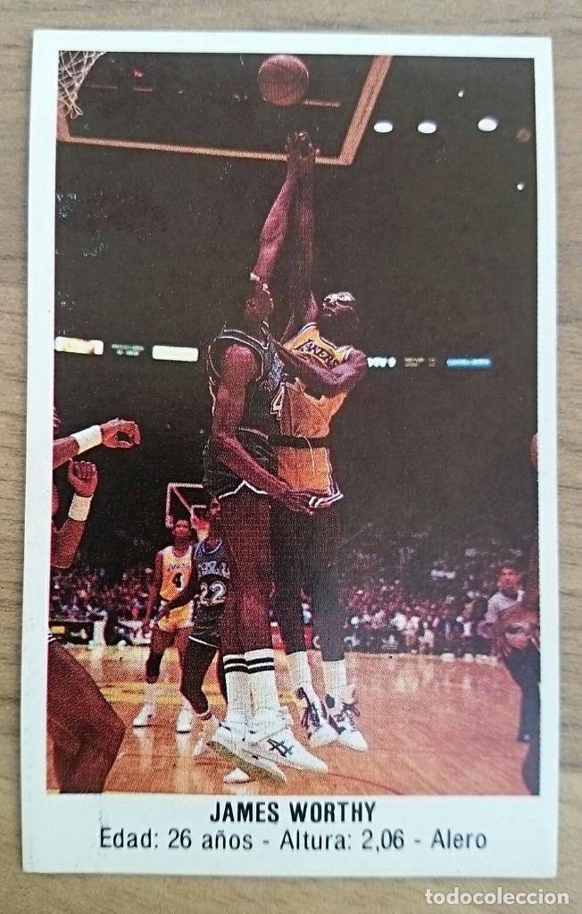Coleccionismo deportivo: Cromo sticker James Worthy rare merchante 139 LA lakers gigantes del Basket spanish NBA nuevo