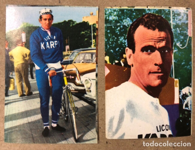 Coleccionismo deportivo: ANDR&Eacute;S INCERA Y MANUEL MART&Iacute;N PI&Ntilde;ERA (EQUIPO CICLISTA KARPY). LOTE 2 CROMOS CICLISMO 1968. 45 y 46