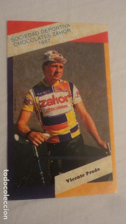 Coleccionismo deportivo: ANTIGUA PEGATINA.CICLISMO.CHOCOLATES ZAHOR.VICENTE PRADO.1987