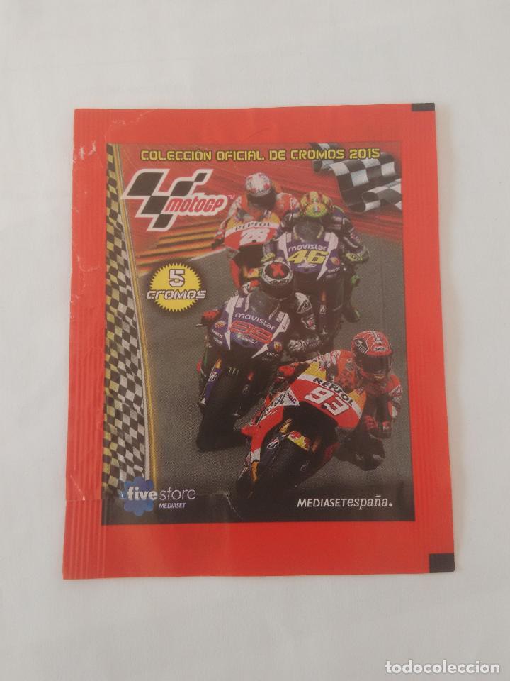 Coleccionismo deportivo: SOBRE DE CROMOS VAC&Iacute;O MOTO GP MOTOCICLISMO A&Ntilde;O 2015 FIVE STORE MEDIASET ESPA&Ntilde;A