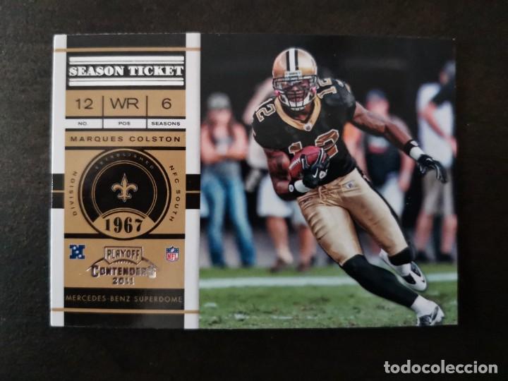 Coleccionismo deportivo: Panini Playoff Contenders 2011 Season Ticket #84 Marques Colston New Orleans Saints NFL Card