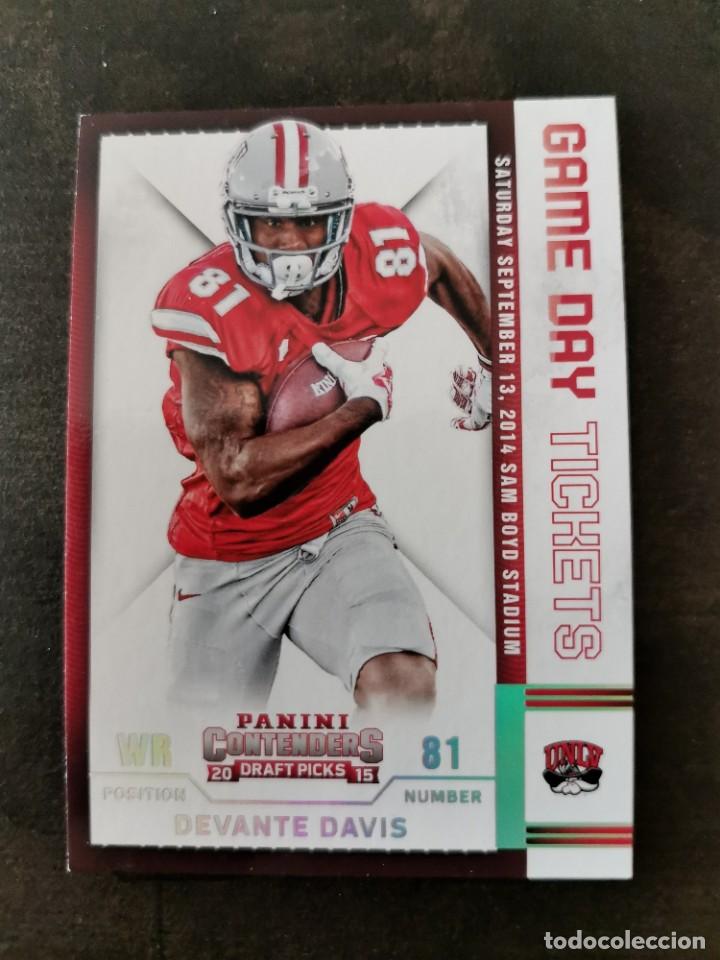 Colecionismo desportivo: Panini Contenders Draft Picks 2015 Game Day Tickets #65 Devante Davis NFL Card