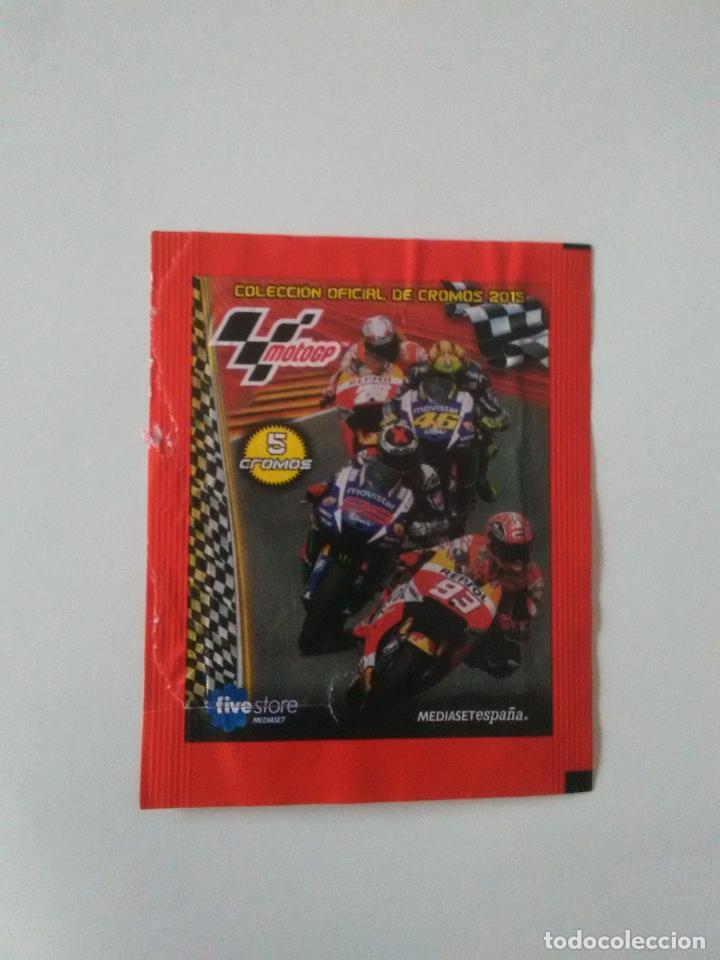 Coleccionismo deportivo: SOBRE DE CROMOS VAC&Iacute;O MOTO GP MOTOCICLISMO A&Ntilde;O 2015 FIVE STORE MEDIASET ESPA&Ntilde;A
