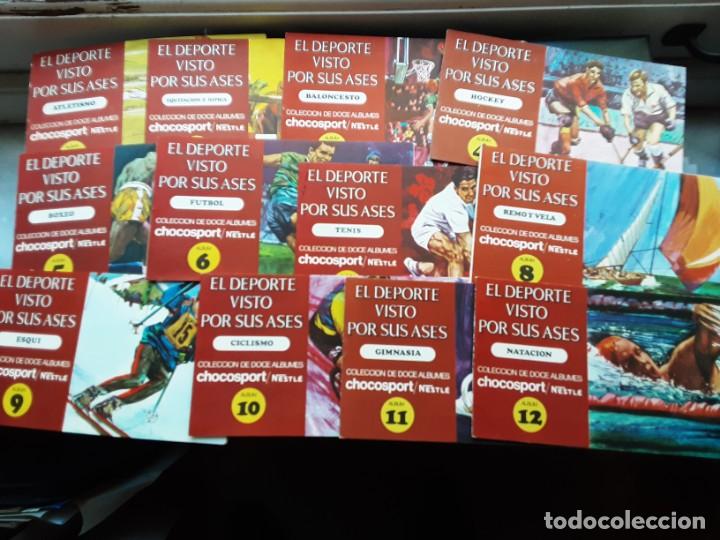 Coleccionismo deportivo: EL DEPORTE VISTO POR SUS ASES, LOS 12 &Aacute;LBUMES A FALTADE 4 CROMOS, 3 DE ATLETISMO, 1 DE ESQUI