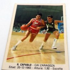 Coleccionismo deportivo: CROMO BALONCESTO CONVERSE R. CAPABLO-CAI ZARAGOZA- Nº 23. Lote 246986405