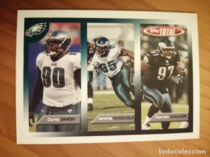 Sammelleidenschaft Sport: CROMO NUEVO N&Uacute;MERO 386 - NFL - RUGBY - TOPPS TOTAL - A&Ntilde;O 2005 - C. SIMON, J. MCDOUGLAS Y D. WALKER.