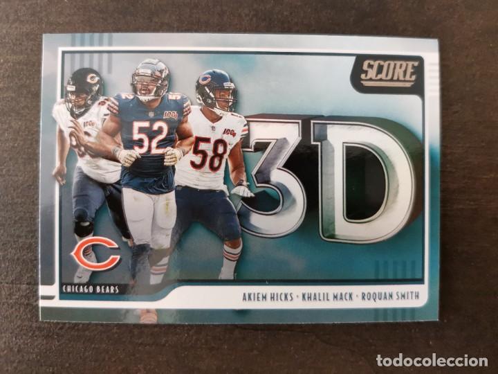 Sammelleidenschaft Sport: Panini Score 2020 3D #3D-RKA Hicks Mack Smith Chicago Bears NFL Card